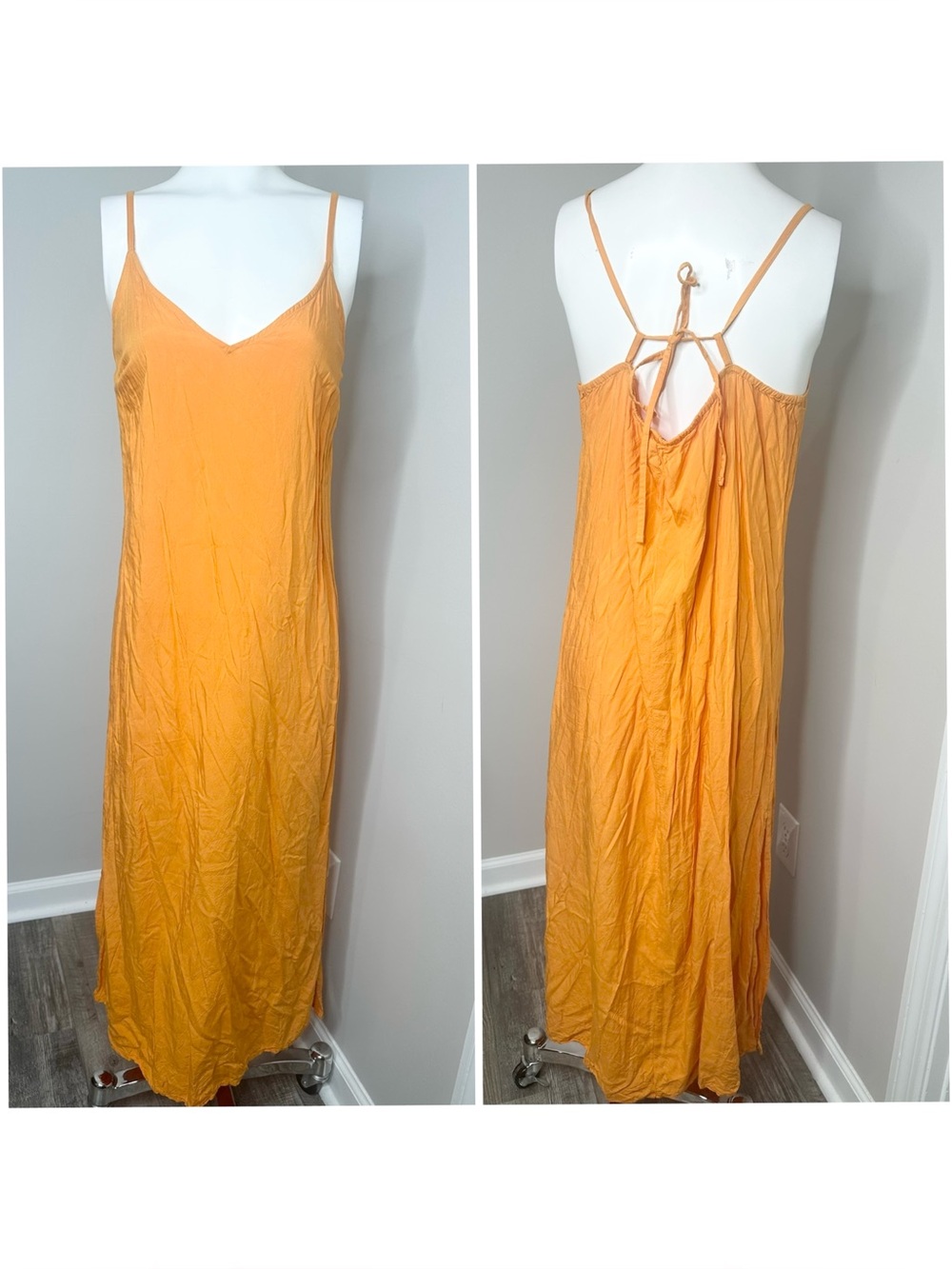 Old Navy orange Slip Maxi Dress- large